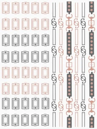 Nagelsticker - Aufkleber selbstklebend - Nail Sticker - rosegold schwarz Rahmen Ketten